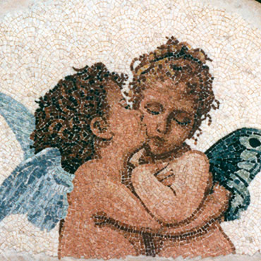 Amore e Psiche, bambini. Omaggio a William-Adolphe Bouguereau, cm 70x40.